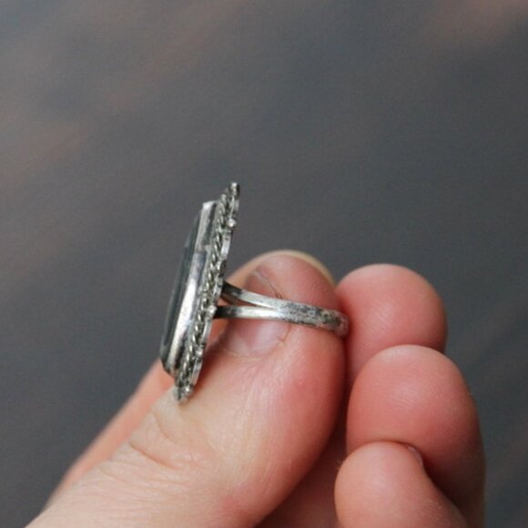 Abalone Mexico Silver Plate Filigree Ring Size 5.25 - Picture 9 of 10